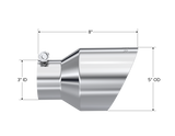 Universal T304 Stainless Steel Tip 3" ID 5" OD 8" Length Angle Cut Dual Wall - View 3 | Dirty Garage