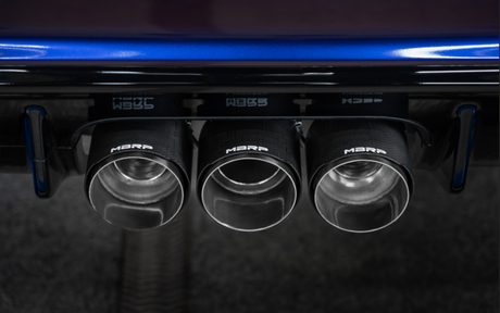 2023-2024 Civic Type R 2.0L T304 SS 3" Cat Back Exhaust Triple Center Outlet Carbon Tips - View 7 | Dirty Garage