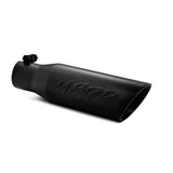 Universal 3.5" O.D Dual Wall Angled 2.5 Inlet 12" Length Tip Black Finish | Dirty Garage