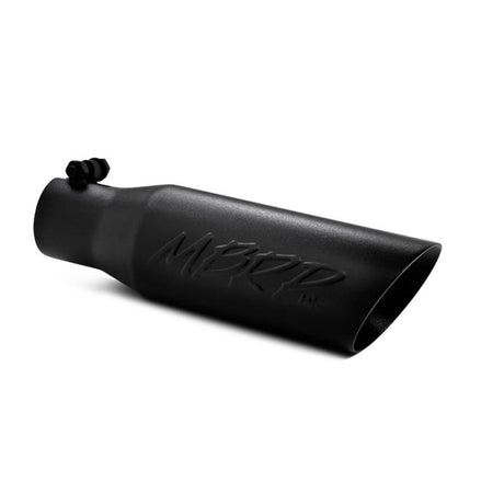 Universal 3.5" O.D Dual Wall Angled 2.5 Inlet 12" Length Tip Black Finish | Dirty Garage