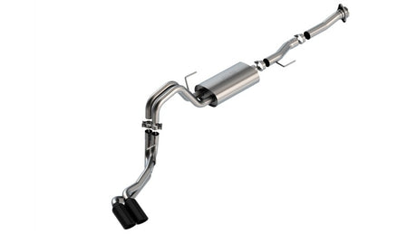 Borla F-150 2021 5.0L 2dr RC SB (122.8 WB) XL/XLT 3/2.25 DSE Cat-Back S-Type Black Chrome Tips - View 3 | Dirty Garage
