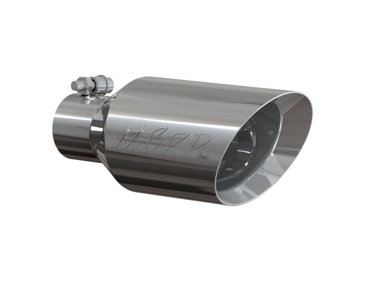 Universal 4.5" O.D Dual Walled Angled Rolled End Tip 2.5" Inlet 12" Length T304 | Dirty Garage