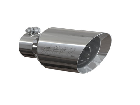 Universal 4.5" O.D Dual Walled Angled Rolled End Tip 2.5" Inlet 12" Length T304 | Dirty Garage