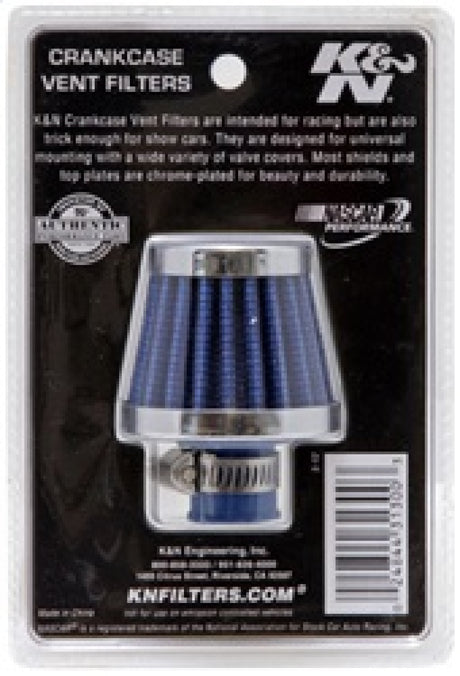 Universal 2in Base OD x .375in Flange ID x 1.75in H Rubber Base Crankcase Vent Filter - Blue - View 9 | Dirty Garage