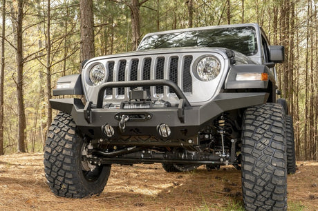 Rugged Ridge HD Bumper Full Width Front 07-18 Jeep Wrangler JK 18-20 Jeep Wrangler JL 2020 JT - View 2 | Dirty Garage