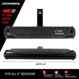 Go Rhino 4in Oval Hitch Step - Black - View 12 | Dirty Garage