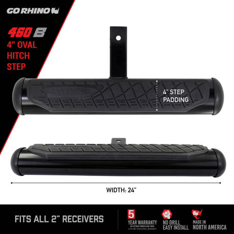 Go Rhino 4in Oval Hitch Step - Black - View 12 | Dirty Garage