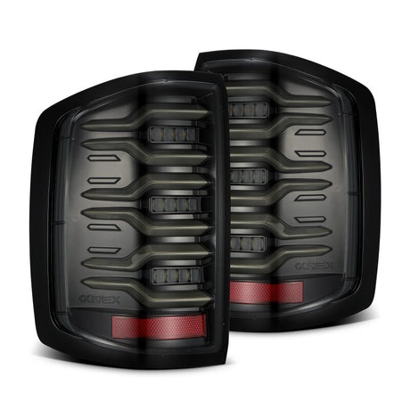 2014-2018 GM 1500 HD Luxx-Series LED Tail Lights Alpha-Black w Active Light Sequential Signal | Dirty Garage