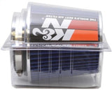 Universal Air Filter Chrome Round Tapered Blue - 4in Flange ID x 1.125in Flange Length x 5.5in H - View 5 | Dirty Garage