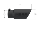 Universal Tip 4" OD 3" Inlet 10" Length Dual Wall Angled End Black - View 5 | Dirty Garage