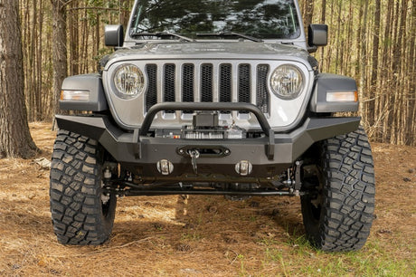 Rugged Ridge HD Bumper Full Width Front 07-18 Jeep Wrangler JK 18-20 Jeep Wrangler JL 2020 JT - View 3 | Dirty Garage