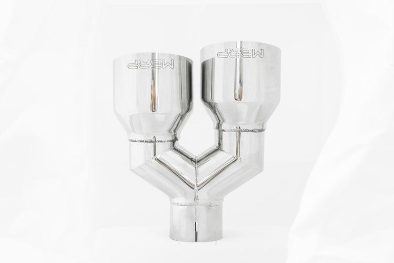 Universal T304 SS Dual Tip 4" OD 2.5" Inlet - View 2 | Dirty Garage