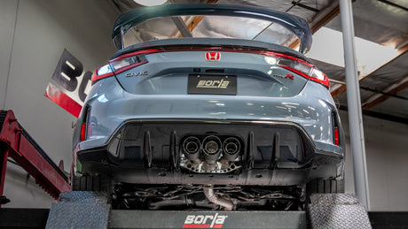 Borla 2023 Honda Civic Type R MT ATAK Catback Exhaust w/ 4in Black Anodized Carbon Fiber Tips - View 3 | Dirty Garage