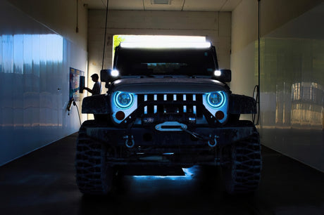 Universal 7" High Powered LED Headlights Black Bezel Dynamic - View 6 | Dirty Garage