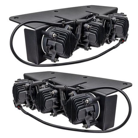 2021-2022 Bronco Triple LED Fog Light Kit Steel Bumper - View 3 | Dirty Garage