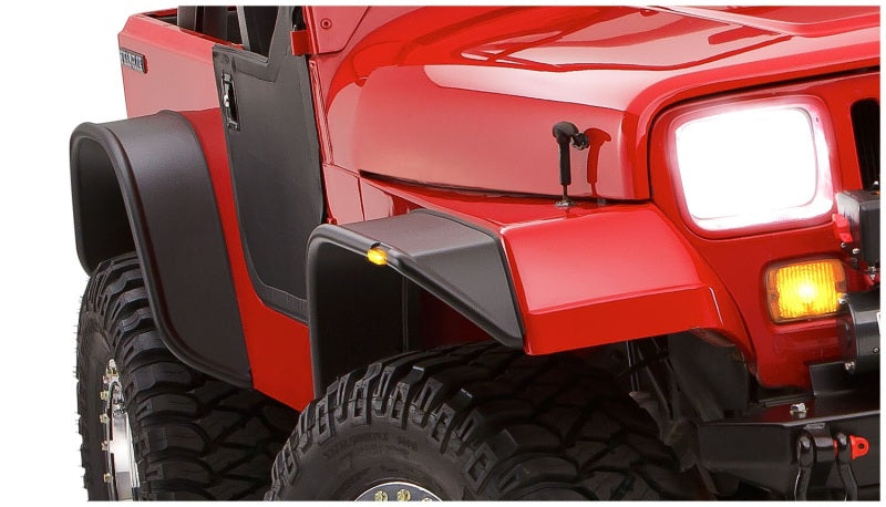 1987-1995 Wrangler Flat Style Flares 4pc Excludes Renegade - Black - View 4 | Dirty Garage