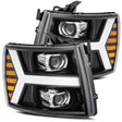 2007-2013 GM 1500 Luxx-Series LED Projector Jet Black Headlights Sequential Signal DRL | Dirty Garage