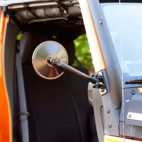 Rugged Ridge 97-18 Jeep Wrangler Black Round Quick Release Mirror - View 3 | Dirty Garage