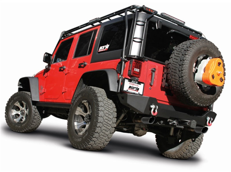 Borla 12-16 Jeep Wrangler 3.6L AT/MT 4DR 4WD S SQ RL AC SR 2.5in 2in TIP 3.5inx3.28in Black Chrome - View 5 | Dirty Garage