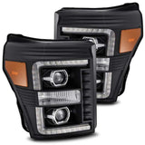 2011-2016 Super Duty Luxx-Series LED Projector Headlights Plank Style Black Activation Light Sequential Signal | Dirty Garage