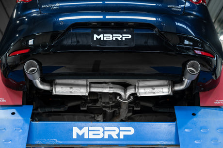 2019-2023 Mazda 3 Hatchback 2.5" Axle Back Dual Rear Exit Carbon Fiber Tips - View 2 | Dirty Garage