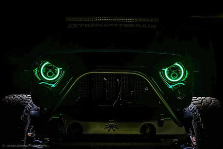 Universal 7" High Powered LED Headlights Black Bezel Dynamic - View 8 | Dirty Garage
