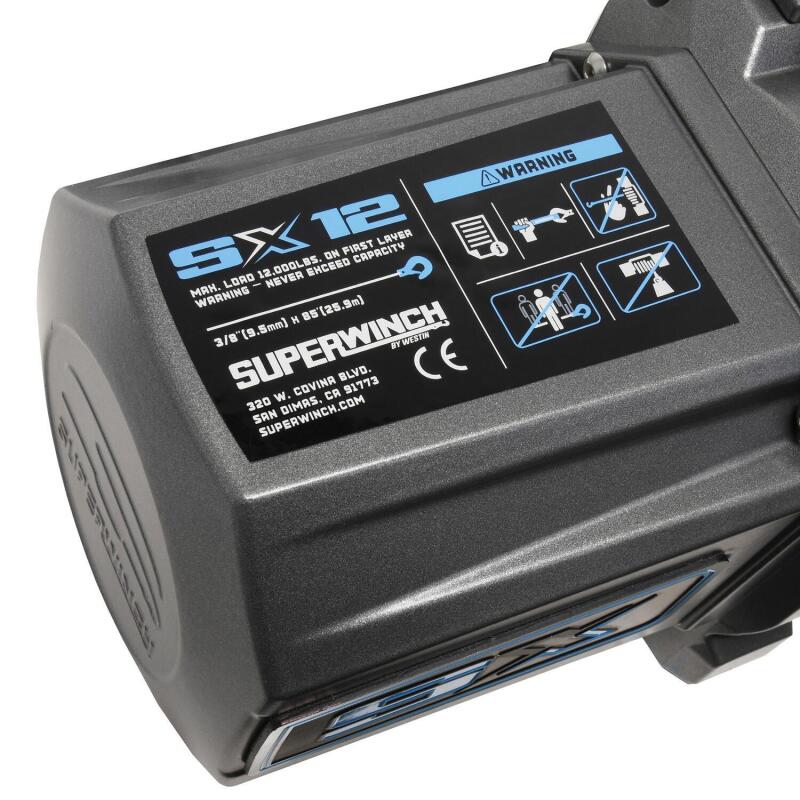 Universal 12k LBS SX12 Graphite Steel Wire Rope Winch - View 3 | Dirty Garage