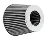 Universal Filter Chrome Round Tapered White - 4in Flange ID x 1.125in Flange Length x 5.5in H | Dirty Garage