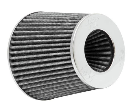 Universal Filter Chrome Round Tapered White - 4in Flange ID x 1.125in Flange Length x 5.5in H | Dirty Garage