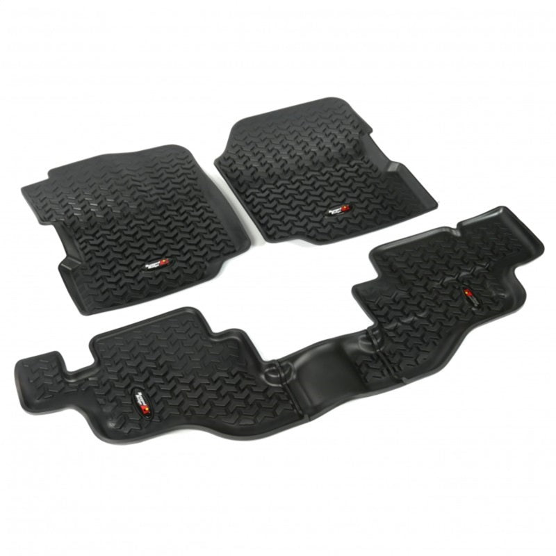 Rugged Ridge Floor Liner Front/Rear Black 1976-1986 Jeep CJ-7 / Jeep Wrangler 87-95 / YJ - View 3 | Dirty Garage