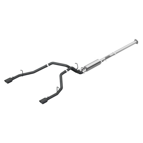 2019 Ram 1500 2.5" CB Dual Split Rear Exhaust w 4.5" Tip Blk Coated | Dirty Garage