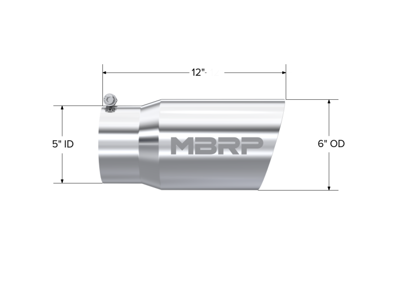 Universal Tip 6" OD Dual Wall Angled 5 Inlet 12" Length - View 5 | Dirty Garage
