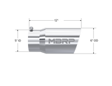 Universal Tip 6" OD Dual Wall Angled 5 Inlet 12" Length - View 5 | Dirty Garage