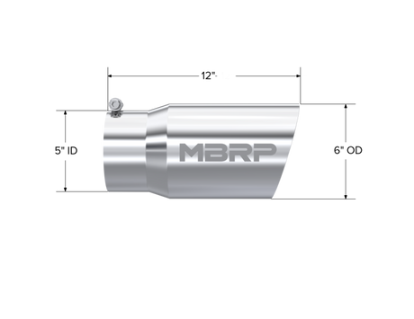 Universal Tip 6" OD Dual Wall Angled 5 Inlet 12" Length - View 5 | Dirty Garage
