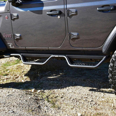Westin 18-22 Jeep Wrangler JL Unlimited Outlaw Nerf Step Bars - Textured Black - View 3 | Dirty Garage