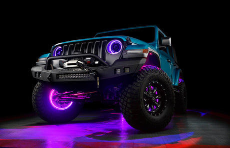 Universal LED Illuminated Wheel Rings ColorSHIFT RGB+W - View 2 | Dirty Garage