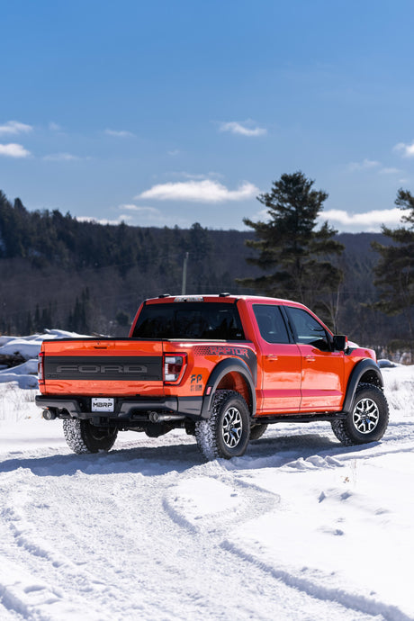 2021-2026 Superduty Raptor Axle Back Dual Rear Exit T304 Performance Exhaust System - View 4 | Dirty Garage
