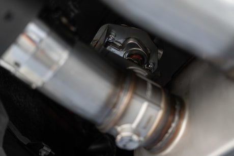 2018-2020 Mustang GT 5.0 Quad Tip Active Exhaust Cat Back Split Rear T304 Carb Fib Tips - View 3 | Dirty Garage
