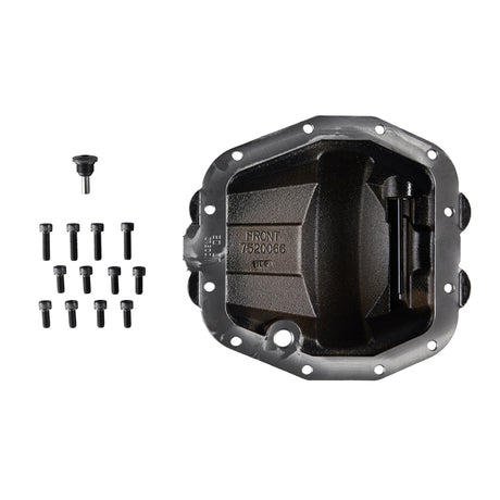 2018-2025 Gladiator/Wrangler Diff Cover Jeep JL Rubicon Front Black - View 2 | Dirty Garage