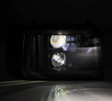 1992-1996 Super Duty Luxx-Series Projector Alpha-Black Headlights - View 2 | Dirty Garage