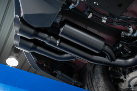 2018-2019 Mustang GT 5.0 3" Cat Back Quad Tip Race Version Black - View 6 | Dirty Garage