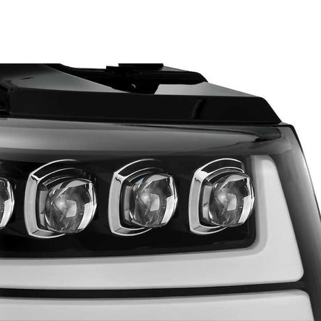 2007-2014 GM Avalanche Nova-Series LED Projector Jet Black Headlights Active Light DRL - View 4 | Dirty Garage