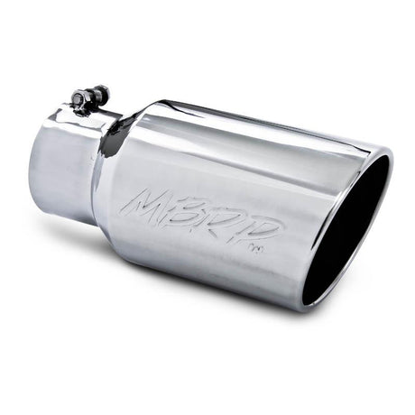 Universal Tip 6" OD Angled Rolled End 4" Inlet 12" Length - View 2 | Dirty Garage