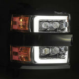 2015-2019 GM HD Nova-Series LED Projector Chrome Headlights Sequential Signal DRL - View 2 | Dirty Garage