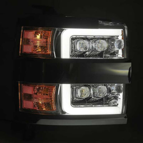2015-2019 GM HD Nova-Series LED Projector Chrome Headlights Sequential Signal DRL - View 2 | Dirty Garage