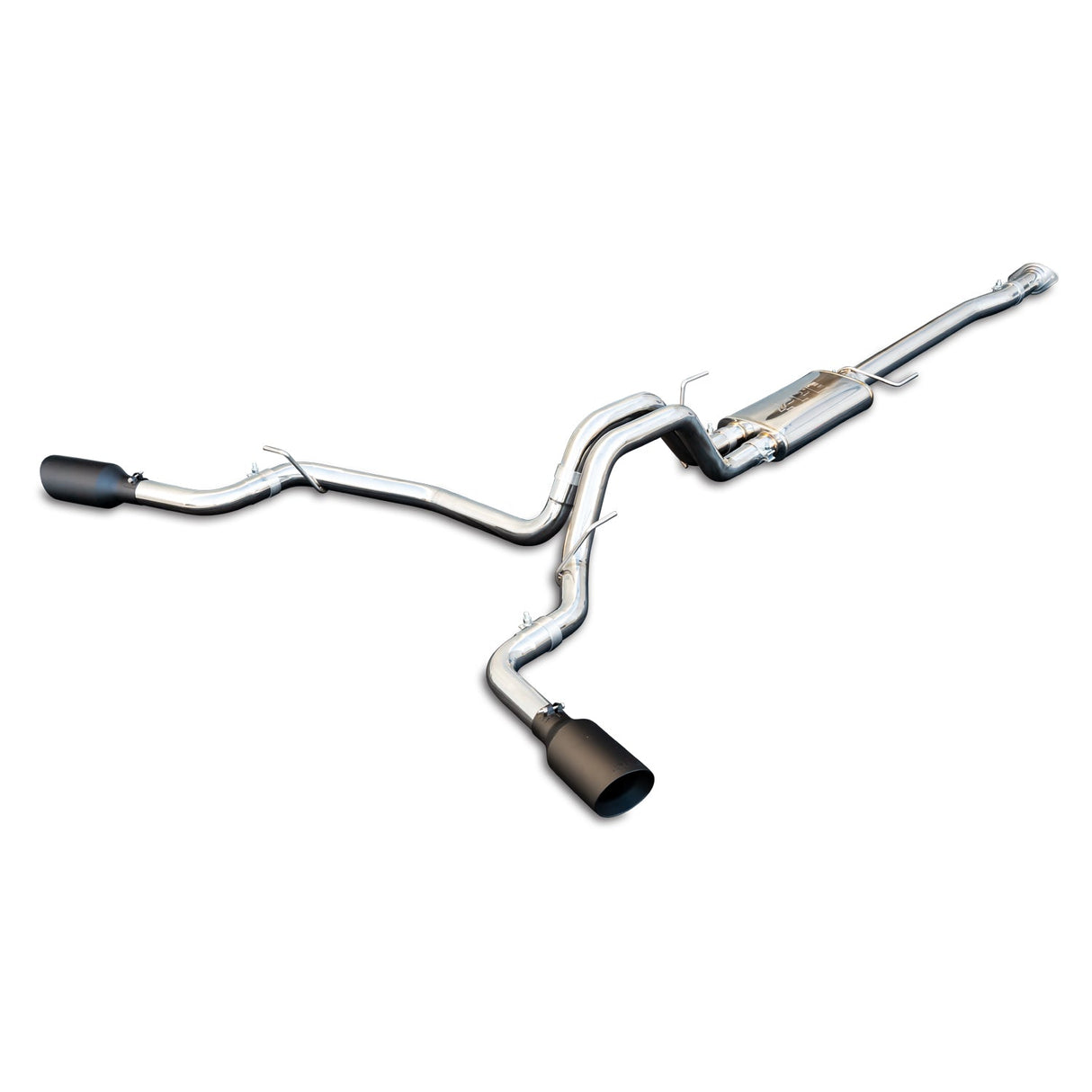 2009-2014 F-150 Exhaust Cat Back () Polish Tube Black Tips | Dirty Garage