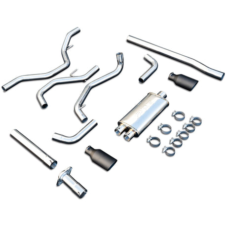 2009-2014 F-150 Exhaust Cat Back () Polish Tube Black Tips - View 2 | Dirty Garage