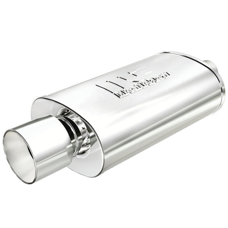 Universal Muffler w/ Tip Mag Stainless Steel 14x5x8 2.25/4 | Dirty Garage