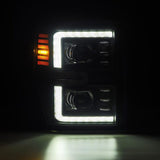 2008-2010 Super Duty Luxx-Series LED Projector Black Headlights Active Light Sequential Signal - View 3 | Dirty Garage