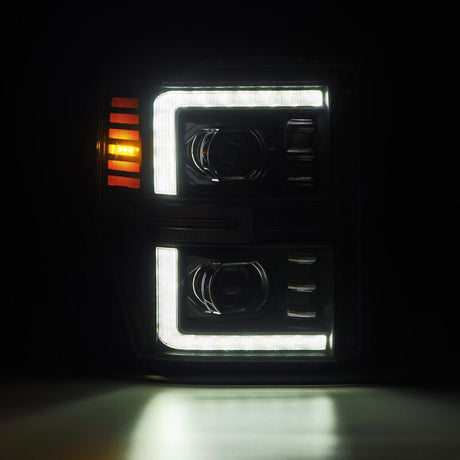 2008-2010 Super Duty Luxx-Series LED Projector Black Headlights Active Light Sequential Signal - View 3 | Dirty Garage